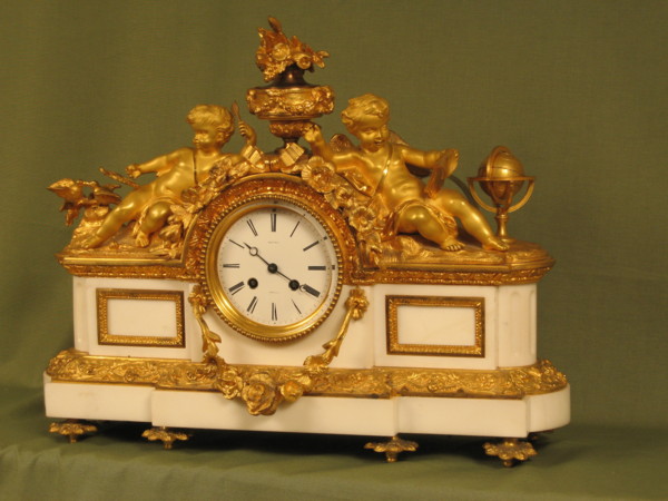 A mid 19th century French mantel clock by Monteil of Toulouse