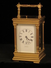 impressive corinthian column striking and repeating carriage clock