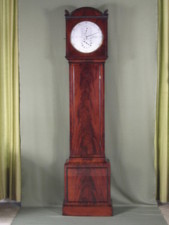 Regency mahogany longcase regulator with wood rod pendulum