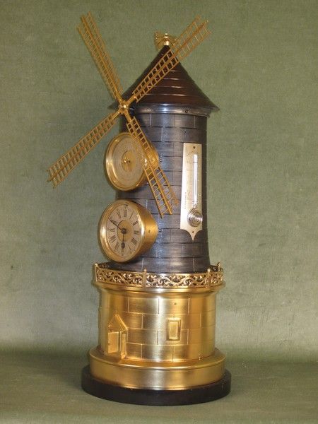19th Century Windmill Novelty Clock