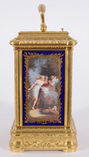 Giant Cased Carriage Clock with Porcelain Panels