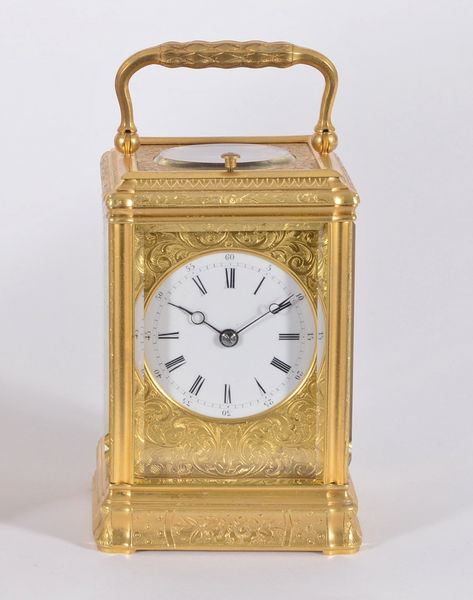 Engraved and Gilded Gorge Cased Carriage Clock 