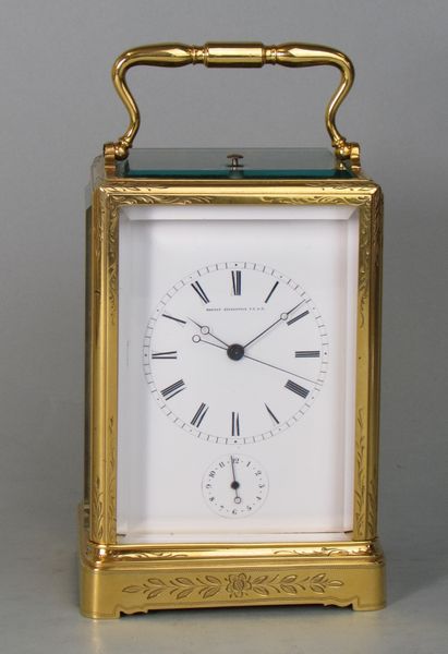 Early carriage clock with unusual escapement.