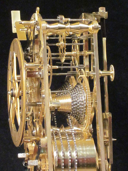 early ( circa !832) English skeleton clock with strikework in the base.