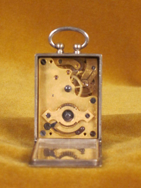 Swiss sub-miniature silver and enamel carriage clock by Zenith