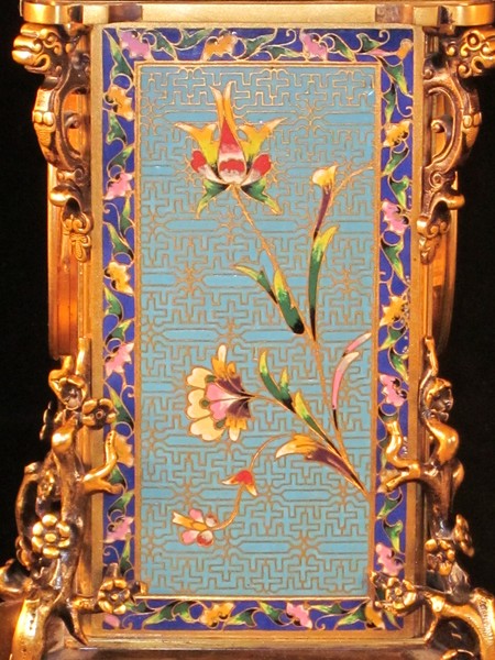 French champleve mantel clock made for the Chinese market.
