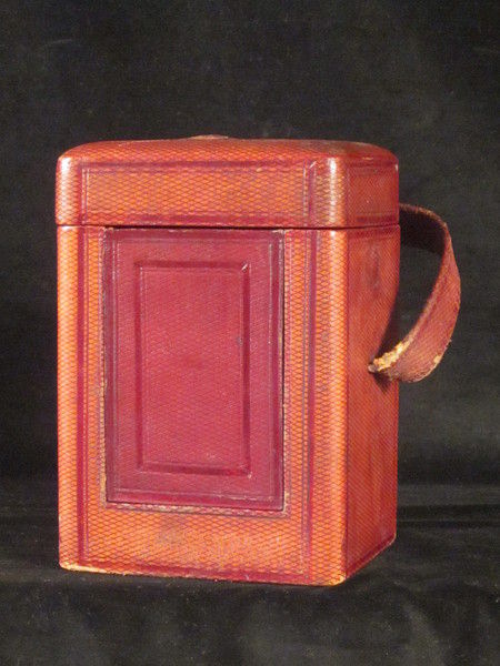 An extremely fine enamel panelled carriage clock with original box.