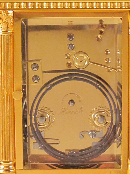 relatively large anglaise riche carriage clock with fine Limoges enamel dial