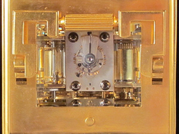 relatively large anglaise riche carriage clock with fine Limoges enamel dial