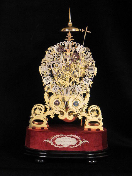 Striking Ivy leaf skeleton clock attributed to Smiths, Clerkenwell. 