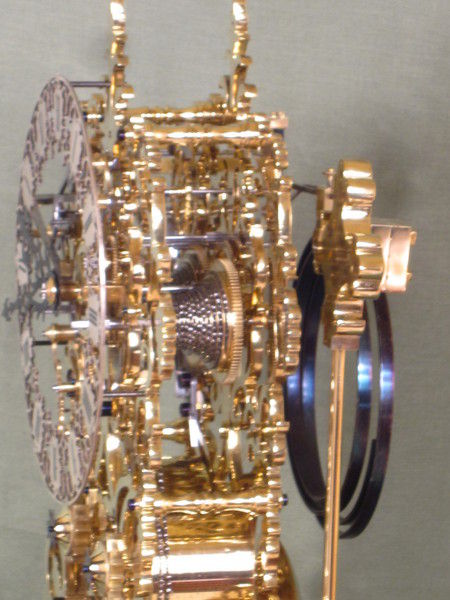 a rare 2 skeleton clock which chimes the first 3 quarters on two gongs