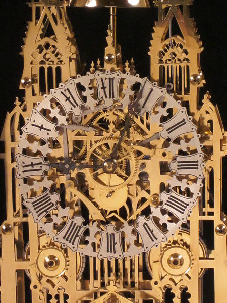 striking and repeating skeleton clock based on York Minster