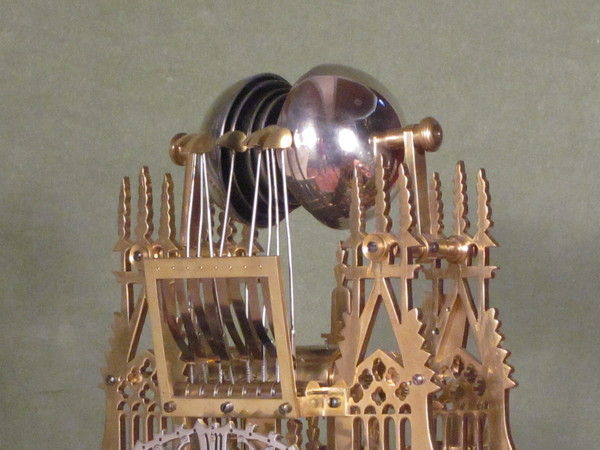 transversely mounted 8 bell skeleton clock based on West front Yorkminster  