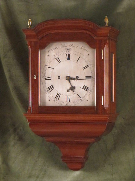 late18th cent mahogany wall clock by Grant Fleet Street London No. 330