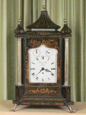 Chiming and musical green lacquer bracket clock for the oriental market