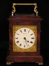 8' rosewood veneered bell striking carriage clock by Dent, circa 1847