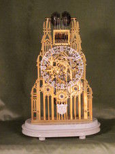 transversely mounted 8 bell skeleton clock based on West front Yorkminster