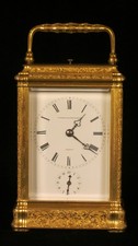 D377. A finely engraved gorge cased carriage clock, circa 1865.