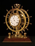 Double ship's wheel Bollard novelty/mystery clock (France)