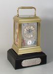 Gilded Carriage Clock on Ebony Base (France)