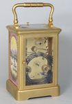 Corniche Cased Carriage Clock with Three Porcelain Panels  (France)