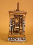 Threequarter size champleve enamel striking carriage clock (France)