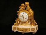  Late 18th century fire-gilt mantel clock (France)