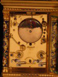 large champleve enamel carriage clock centre seconds (France)