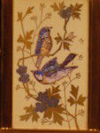 Panelled cc, with birds and butterflies enhanced by tiny glass beads.  (France)