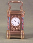 miniature champleve enamel carriage clock (France)