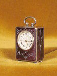 Swiss sub-miniature silver and enamel carriage clock by Zenith (Switzerland)