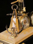 Maritime industrial clock with globe, anchor, etc. (France)