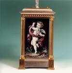 Giant grande sonnerie carriage clock with Limoges panels.   (French)