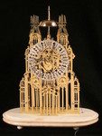 striking and repeating skeleton clock based on York Minster (England)