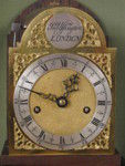  Miniature weight driven mahogany longcase clock. (Grandmother clock) (England)