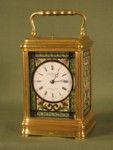  Champleve enamel carriage clock (France)